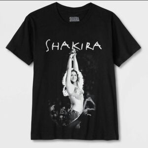 Shakira Graphic Black T-Shirt XXL New PTP:23" Length 31"
